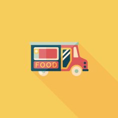Transportation vendor carts flat icon with long shadow eps10 N5