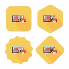 Transportation vendor carts flat icon with long shadow eps10 N7