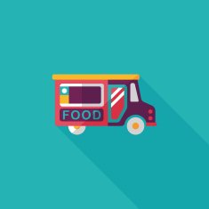 Transportation vendor carts flat icon with long shadow eps10 N8
