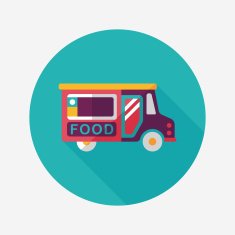 Transportation vendor carts flat icon with long shadow eps10 N9