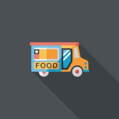 Transportation vendor carts flat icon with long shadow eps10 N11