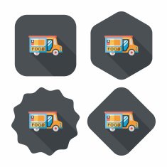 Transportation vendor carts flat icon with long shadow eps10 N13