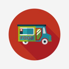 Transportation vendor carts flat icon with long shadow eps10 N15