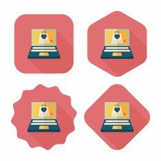 online shopping flat icon with long shadow eps10 N58