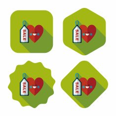 Valentine's Day SALE flat icon with long shadow eps10 N57