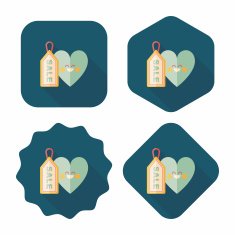 Valentine's Day SALE flat icon with long shadow eps10 N60