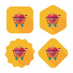 Valentine's Day SALE flat icon with long shadow eps10 N62