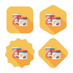 kitchenware zipper bags flat icon with long shadow eps10 N12