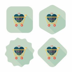 Valentine's Day SALE flat icon with long shadow eps10 N63