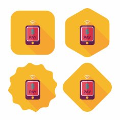 online cell phone shopping flat icon with long shadow eps10 N14
