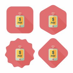 online cell phone shopping flat icon with long shadow eps10 N15