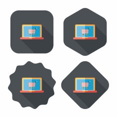 online shopping flat icon with long shadow eps10 N64