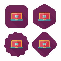 online shopping flat icon with long shadow eps10 N65