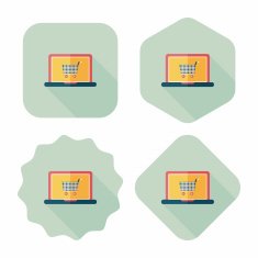 online shopping flat icon with long shadow eps10 N66