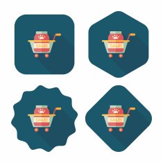 Pet sale shopping flat icon with long shadow eps10 N6