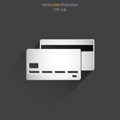 Vector bank card web flat icon