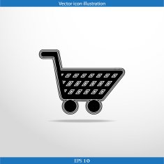 Vector shopping cart web flat icon N7