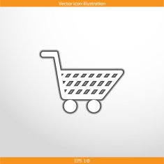 Vector shopping cart web flat icon N8
