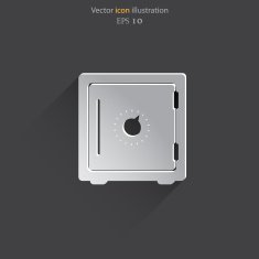 Vector bank safe web icon N6