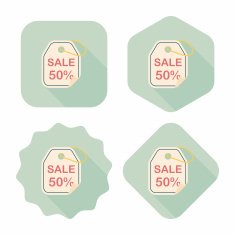 shopping sale price tag flat icon with long shadow eps10 N83