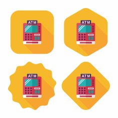 shopping cash register flat icon with long shadow eps10 N31