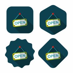 shopping store sign flat icon with long shadow eps10 N103