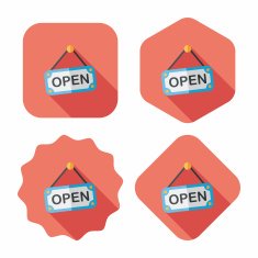 shopping store sign flat icon with long shadow eps10 N104