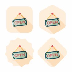 shopping store sign flat icon with long shadow eps10 N105