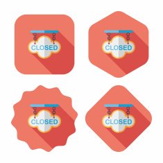 shopping store sign flat icon with long shadow eps10 N110
