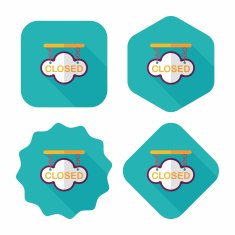 shopping store sign flat icon with long shadow eps10 N111