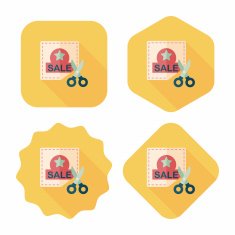 shopping sale coupon flat icon with long shadow eps10 N35