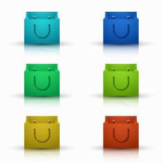 Vector modern shooping bag icons set N2