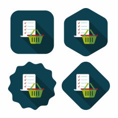 shopping list flat icon with long shadow eps10 N26