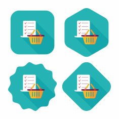 shopping list flat icon with long shadow eps10 N28
