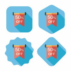 shopping sale sign flag flat icon with long shadow eps10 N45