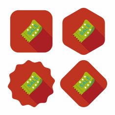 shopping sale coupon flat icon with long shadow eps10 N36
