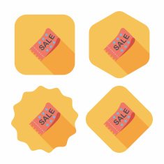 shopping sale coupon flat icon with long shadow eps10 N37
