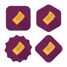 shopping sale coupon flat icon with long shadow eps10 N38