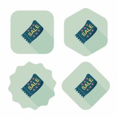 shopping sale coupon flat icon with long shadow eps10 N39