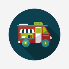 Transportation vendor carts flat icon with long shadow eps10 N18