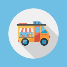 Transportation vendor carts flat icon with long shadow eps10 N21