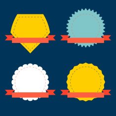 Vector set of ribbons and starburst pack for your design N2