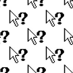 Seamless pattern of arrows and question marks