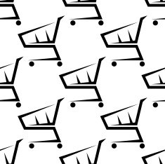 Shopping trolley or cart seamless pattern