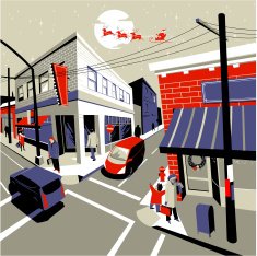 Santa over town N2