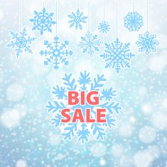 Winter sale background banner and snow Christmas New year Vector N2