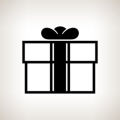 Silhouette gift box on a light background vector illustration