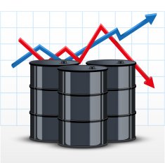 Oil barrels on the price chart background N8