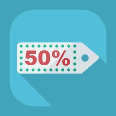 Flat modern design with shadow discount coupon sticker N3