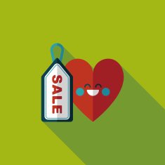 Valentine's Day SALE flat icon with long shadow eps10 N64